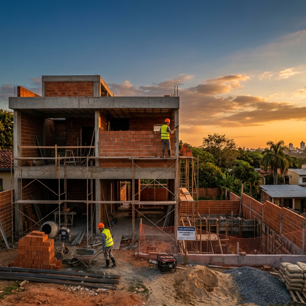 Vivienda moderna en construcción